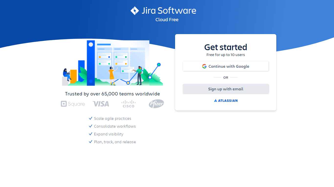 Screenshot of Atlassian Get Started Page