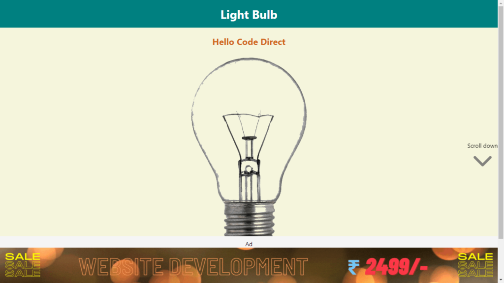 Screenshot of Light Bulb Client Application created by Code Direct